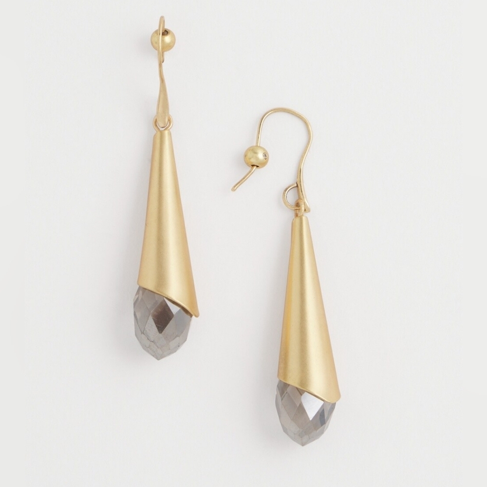 NWT Chico's No Droop™ Gold Tone Stone Drop Earrings - Picture 1 of 3